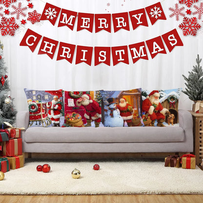 Christmas Collage Throw Pillow