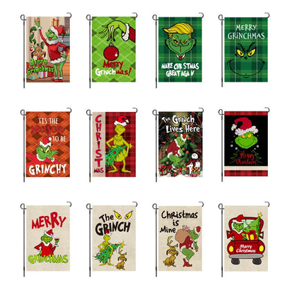 Christmas Grinch Garden Flags