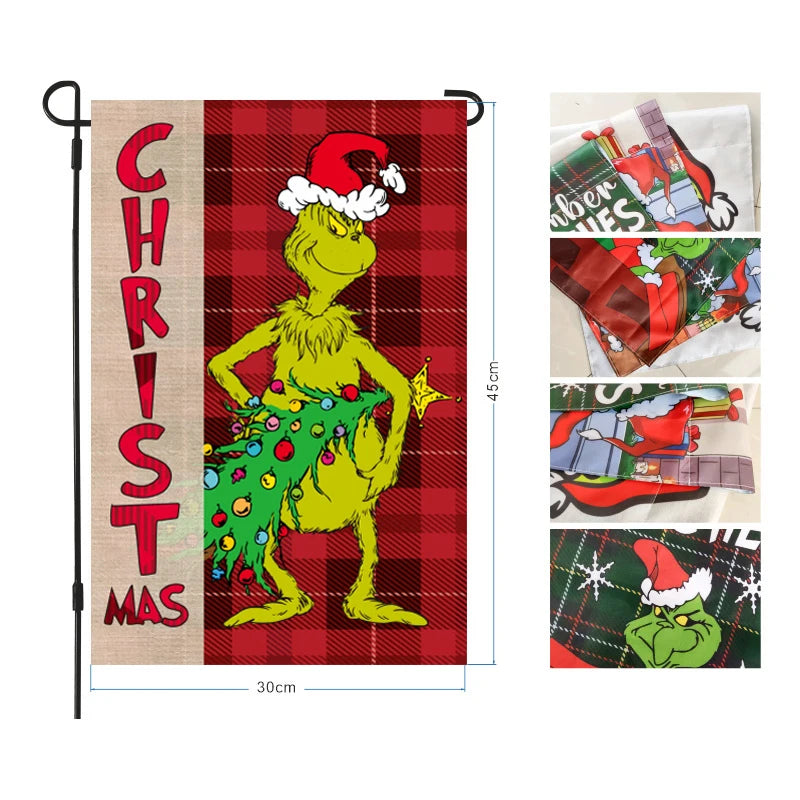 Christmas Grinch Garden Flags