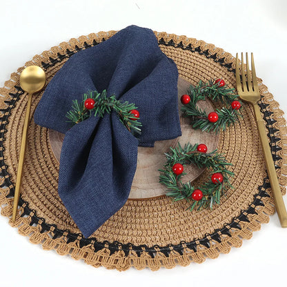 Fruit Pine Needle Flower Napkin Rings