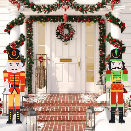 Christmas Window Stickers Decor Decoration Nutcracker Cling Xmas Decorative Decal For Outdoor Lovely Applique Party