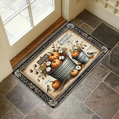 Thanksgiving Fall Pumpkin Theme Door Mat