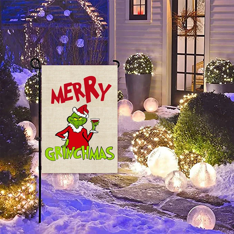 Christmas Grinch Garden Flags