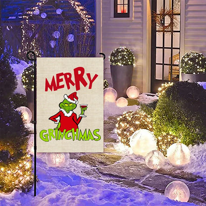 Christmas Grinch Garden Flags