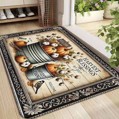 Thanksgiving Fall Pumpkin Theme Door Mat