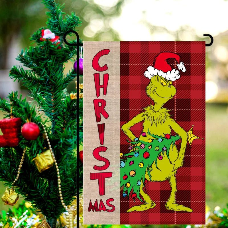 Christmas Grinch Garden Flags