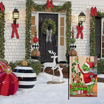 Christmas Grinch Garden Flags