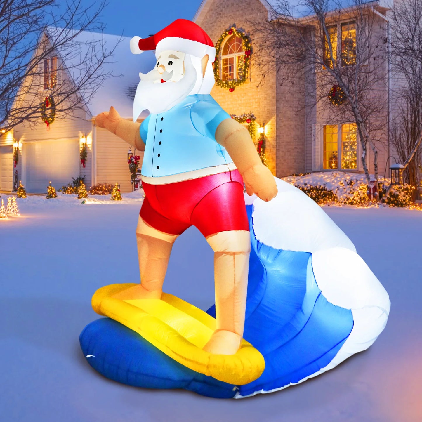 Christmas Santa Claus Inflatable with LED Lights