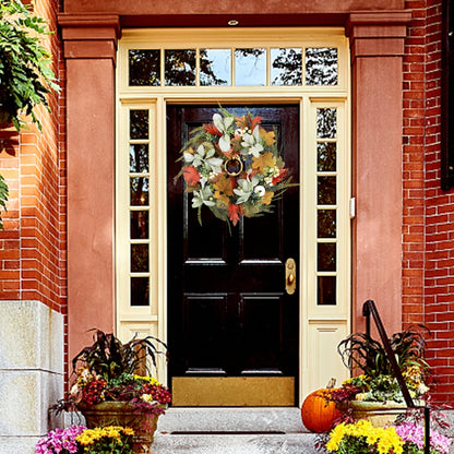 Autumn Wreath with Berries and Pumpkins