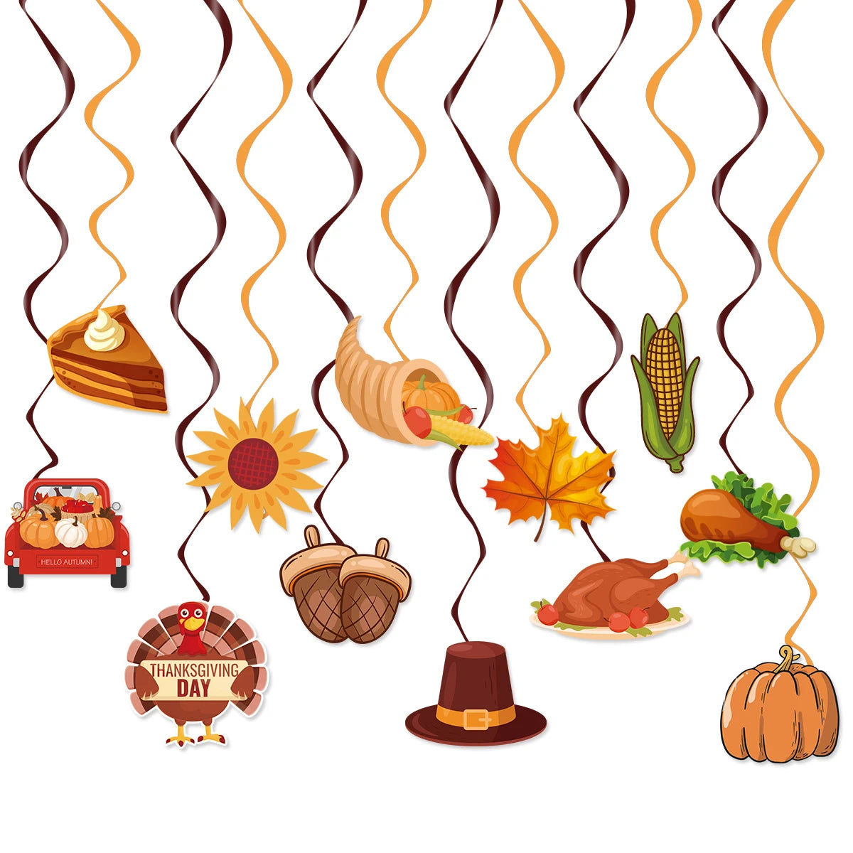 Thanksgiving Swirl Hanging Decorations