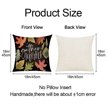 Thanksgiving Pillowcase with Pumpkin & Maple Leaf Design