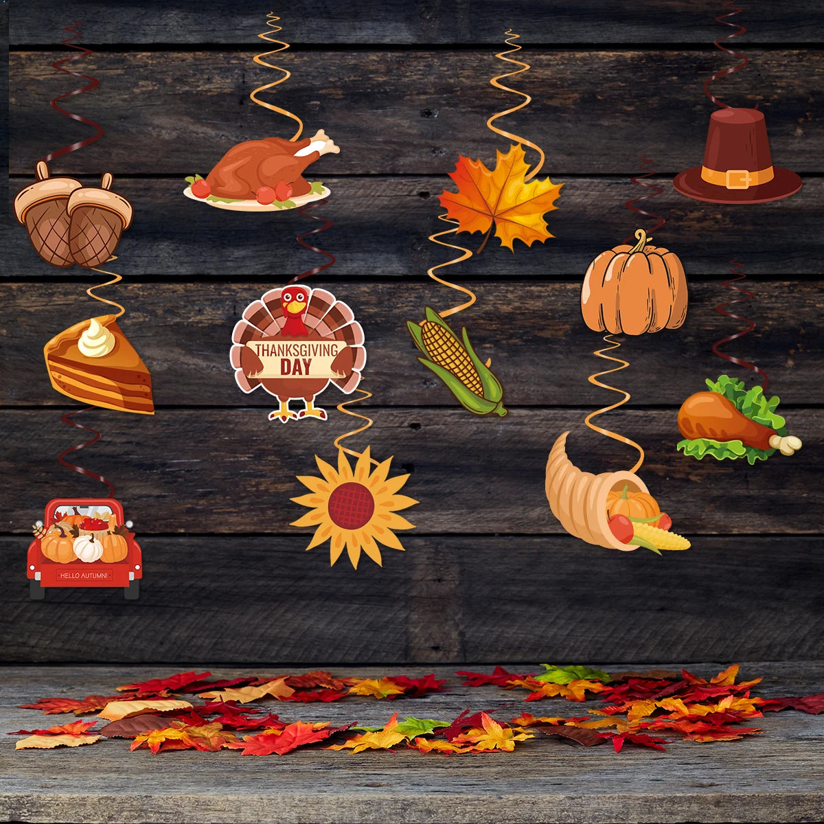 Thanksgiving Swirl Hanging Decorations