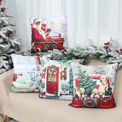 Christmas Collage Throw Pillow