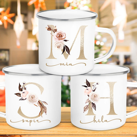 Customized Unique Floral Name Cups